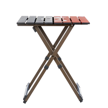 Heat-Resistant Tool Compact Camp Table 20 - USA Anniversary Deluxe - Choice 757 - Heavy-Duty Stainless Steel Camp Cooking Gear Detail
