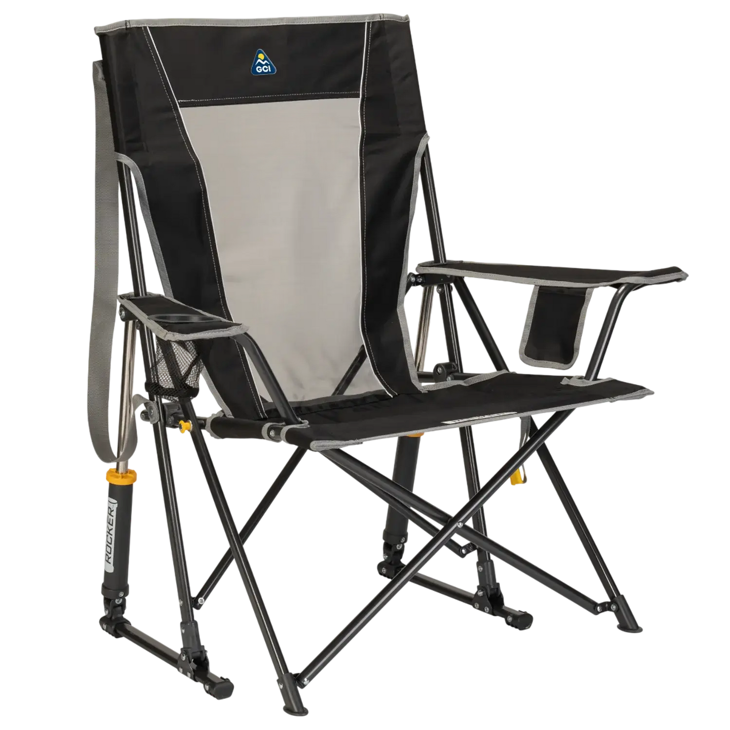 Smooth Motion Comfort Pro Rocker - Choice 375 - Freestyle Rocker Portable Outdoor Folding Chair - Black