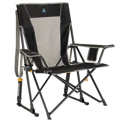 Smooth Motion Comfort Pro Rocker - Choice 375 - Freestyle Rocker Portable Outdoor Folding Chair - Black