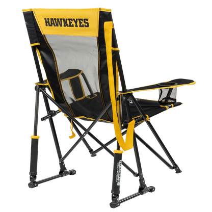 Secure-Hook College Comfort Pro Rocker - Iowa Hawkeyes - Choice 249 - Bleacher-Friendly Stadium Chair with Back Support Detail