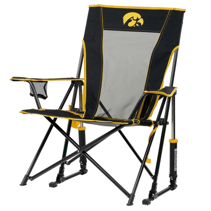 Secure-Hook College Comfort Pro Rocker - Iowa Hawkeyes - Choice 249 - Bleacher-Friendly Stadium Chair with Back Support Detail