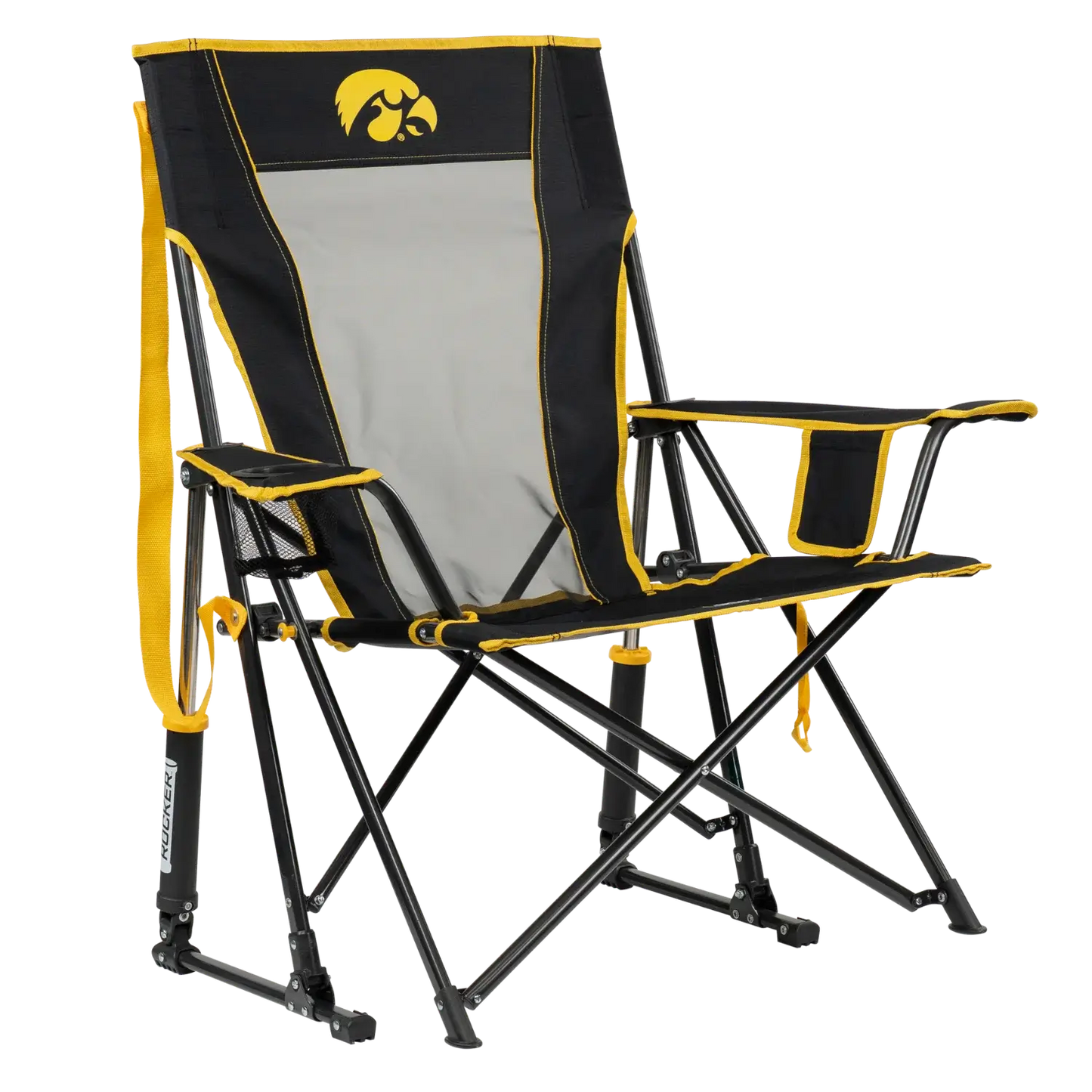 Secure-Hook College Comfort Pro Rocker - Iowa Hawkeyes - Choice 249 - Bleacher-Friendly Stadium Chair with Back Support - Default Title