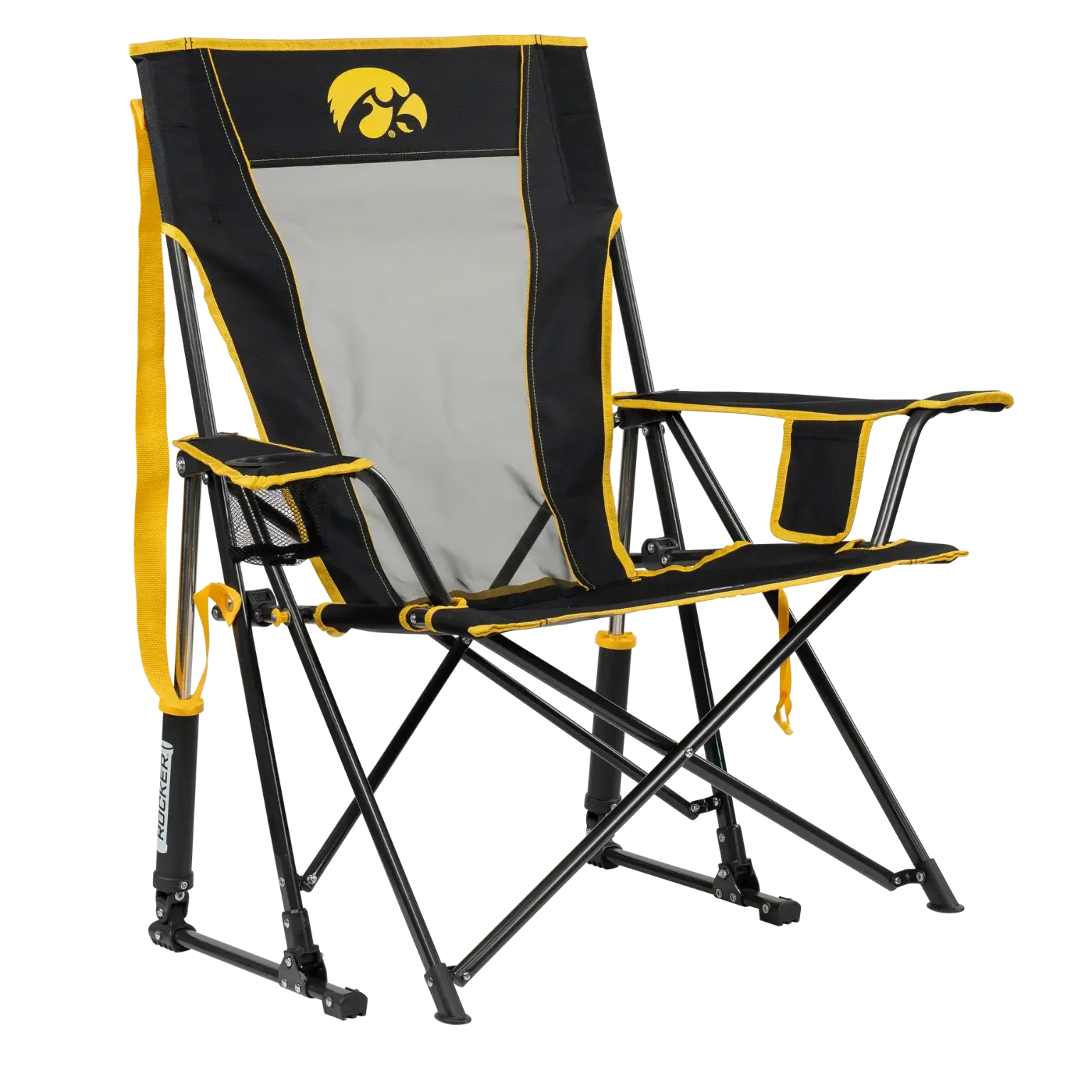 Secure-Hook College Comfort Pro Rocker - Iowa Hawkeyes - Choice 249 - Bleacher-Friendly Stadium Chair with Back Support - Default Title