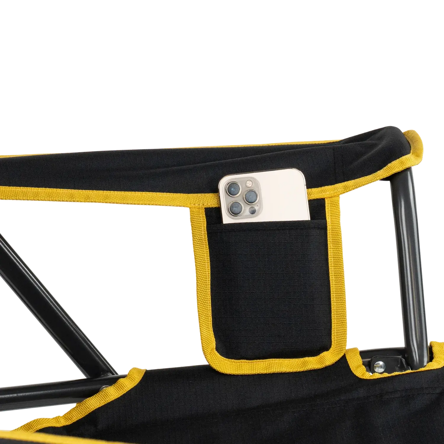 Secure-Hook College Comfort Pro Rocker - Iowa Hawkeyes - Choice 249 - Bleacher-Friendly Stadium Chair with Back Support Detail