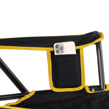 Secure-Hook College Comfort Pro Rocker - Iowa Hawkeyes - Choice 249 - Bleacher-Friendly Stadium Chair with Back Support Detail