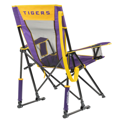 Bleacher-Friendly College Comfort Pro Rocker - LSU Tigers - Choice 880 - Lightweight Folding Bleacher Chair with Cushioning Detail