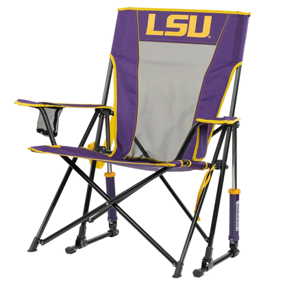 Bleacher-Friendly College Comfort Pro Rocker - LSU Tigers - Choice 880 - Lightweight Folding Bleacher Chair with Cushioning Detail