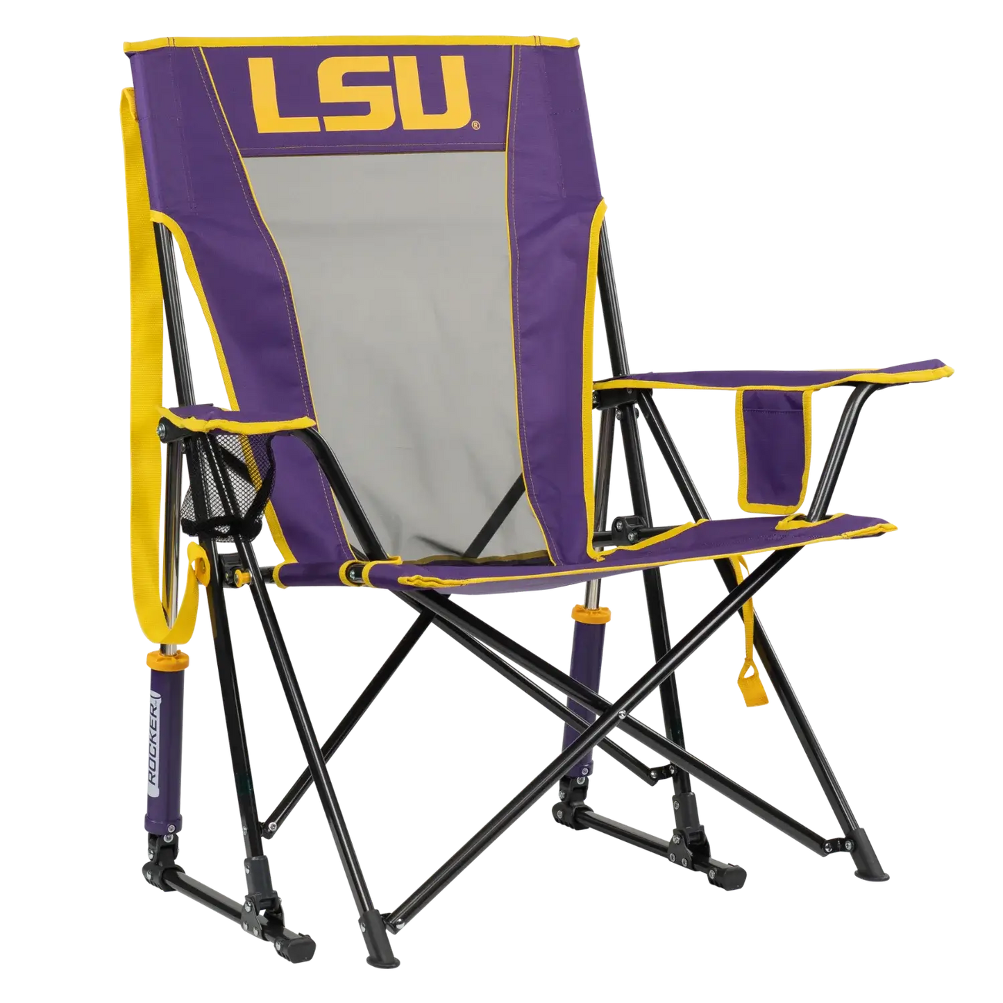 Bleacher-Friendly College Comfort Pro Rocker - LSU Tigers - Choice 880 - Lightweight Folding Bleacher Chair with Cushioning - Default Title