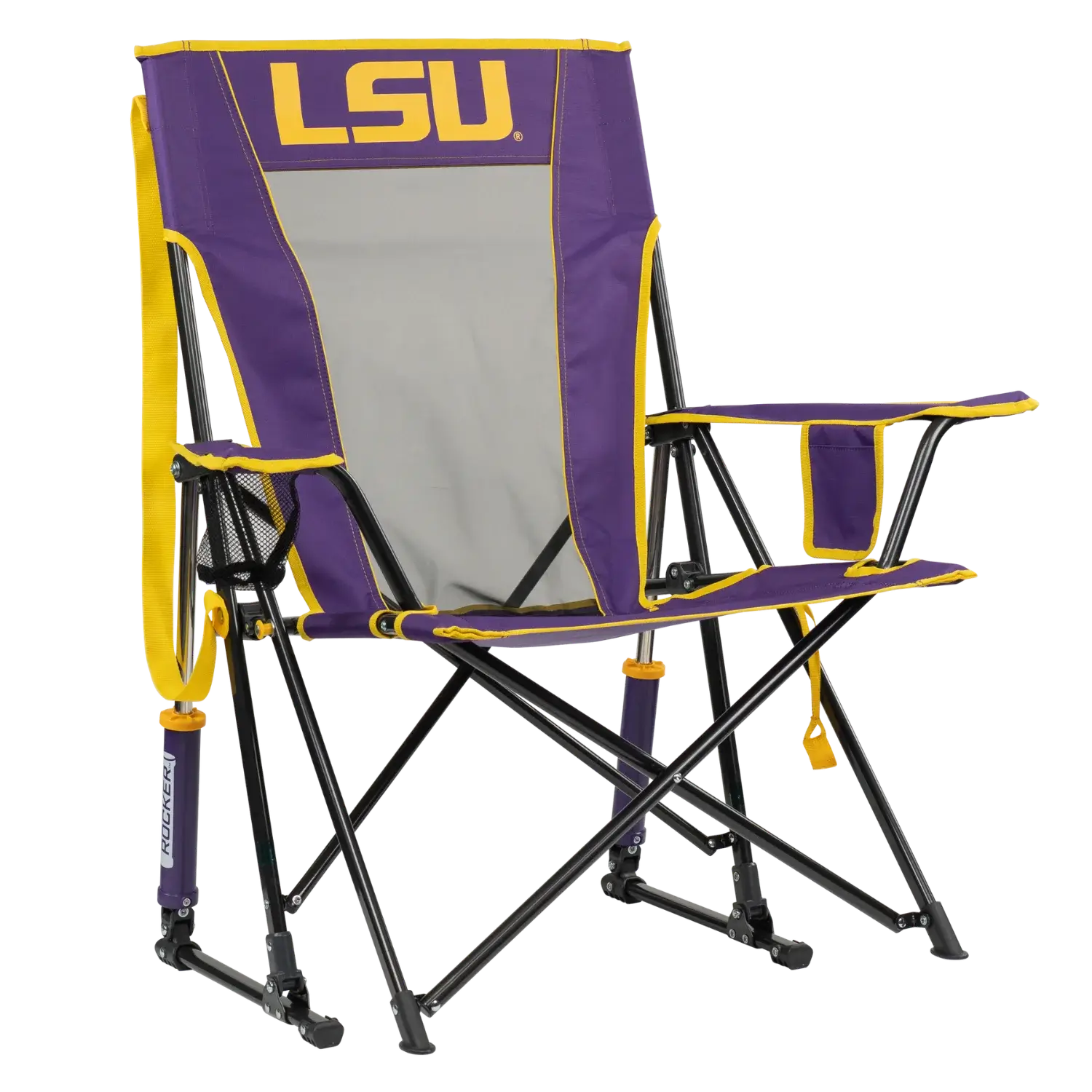 Bleacher-Friendly College Comfort Pro Rocker - LSU Tigers - Choice 880 - Lightweight Folding Bleacher Chair with Cushioning - Default Title