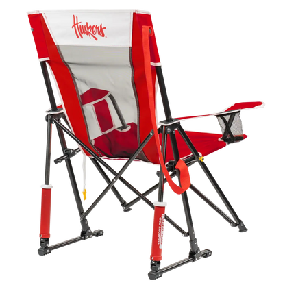 Ultra-Lightweight College Comfort Pro Rocker - Nebraska Cornhuskers - Choice 161 - Grandstand Cushion Seat with Secure Under-Bench Hooks Detail