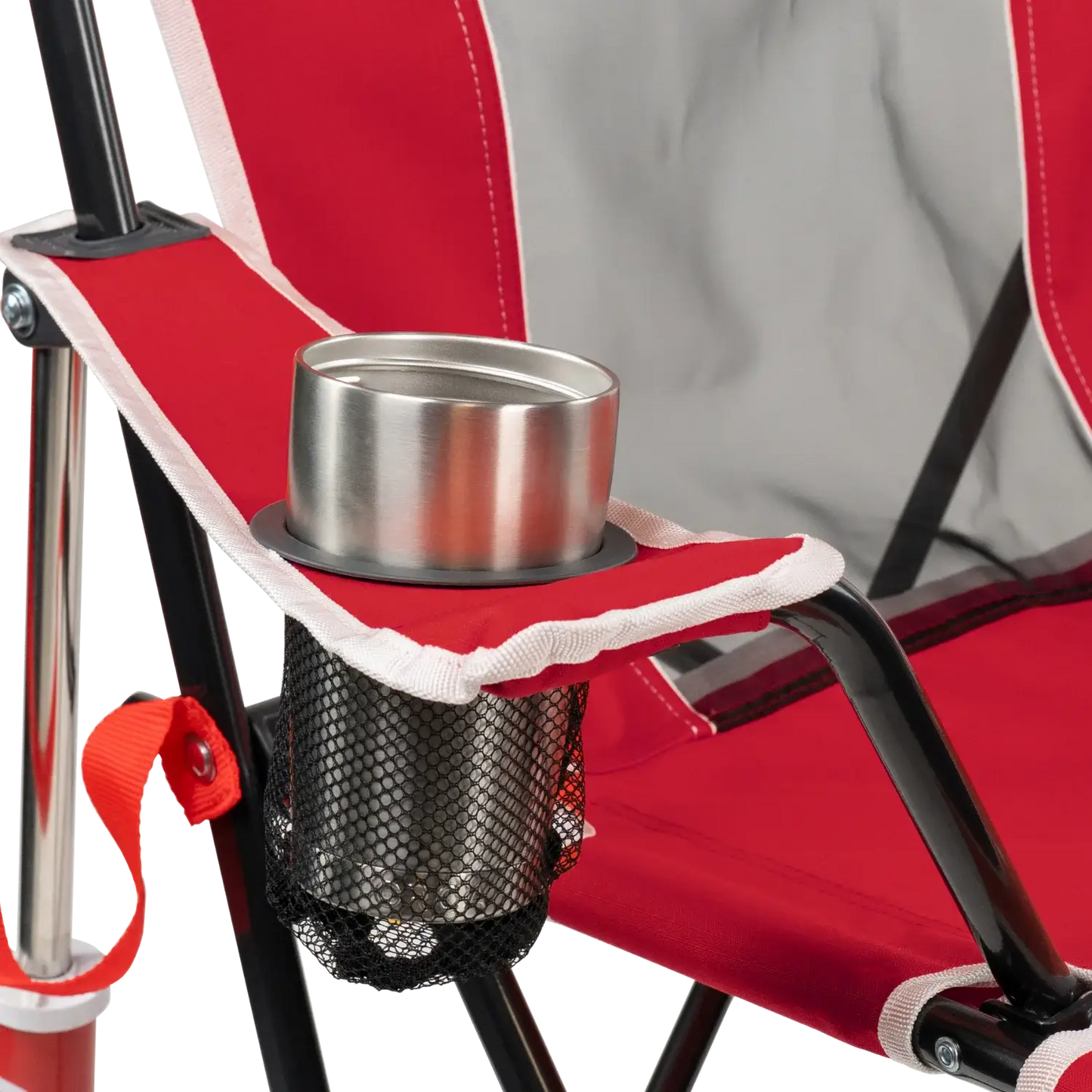 Ultra-Lightweight College Comfort Pro Rocker - Nebraska Cornhuskers - Choice 161 - Grandstand Cushion Seat with Secure Under-Bench Hooks Detail