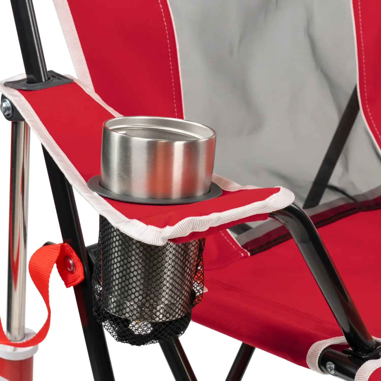 Ultra-Lightweight College Comfort Pro Rocker - Nebraska Cornhuskers - Choice 161 - Grandstand Cushion Seat with Secure Under-Bench Hooks Detail