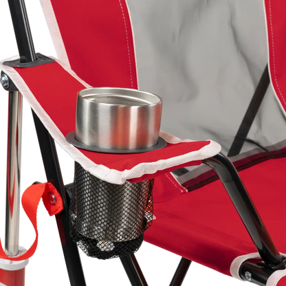 Ultra-Lightweight College Comfort Pro Rocker - Nebraska Cornhuskers - Choice 161 - Grandstand Cushion Seat with Secure Under-Bench Hooks Detail