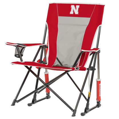 Ultra-Lightweight College Comfort Pro Rocker - Nebraska Cornhuskers - Choice 161 - Grandstand Cushion Seat with Secure Under-Bench Hooks Detail