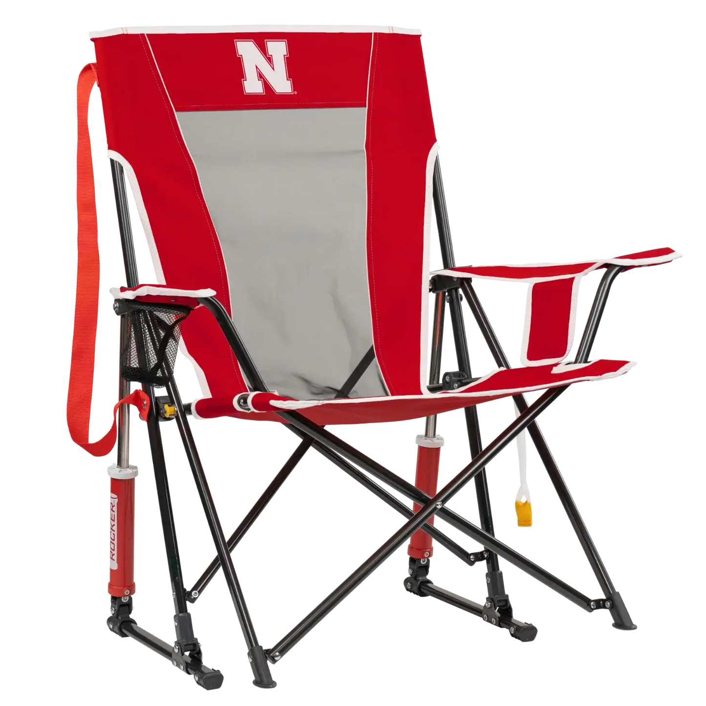 Ultra-Lightweight College Comfort Pro Rocker - Nebraska Cornhuskers - Choice 161 - Grandstand Cushion Seat with Secure Under-Bench Hooks - Default Title