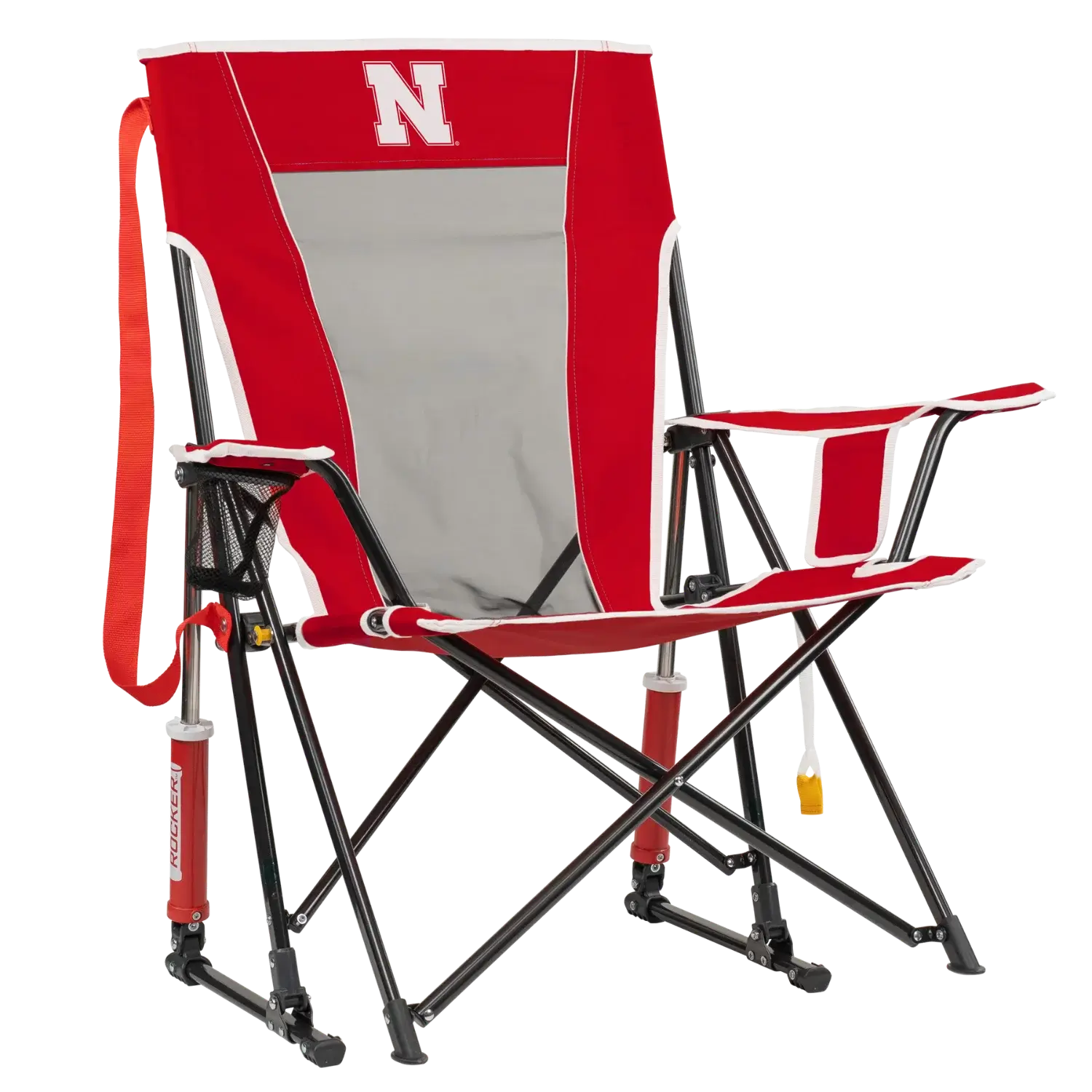 Ultra-Lightweight College Comfort Pro Rocker - Nebraska Cornhuskers - Choice 161 - Grandstand Cushion Seat with Secure Under-Bench Hooks - Default Title