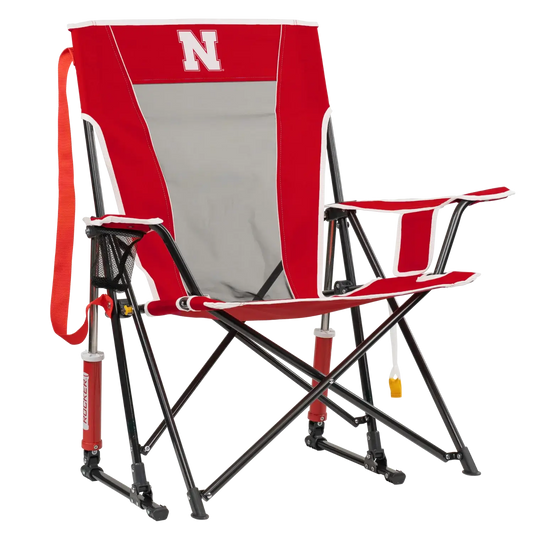 Ultra-Lightweight College Comfort Pro Rocker - Nebraska Cornhuskers - Choice 161 - Grandstand Cushion Seat with Secure Under-Bench Hooks - Default Title
