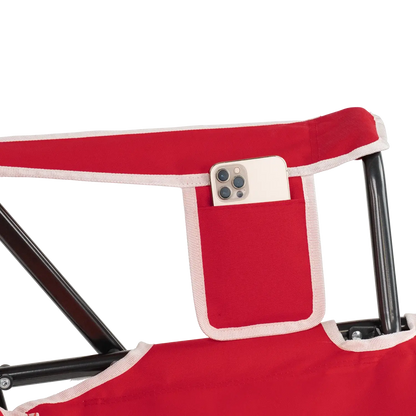 Ultra-Lightweight College Comfort Pro Rocker - Nebraska Cornhuskers - Choice 161 - Grandstand Cushion Seat with Secure Under-Bench Hooks Detail