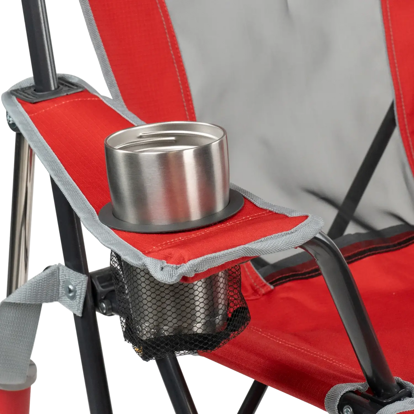 Ergonomic Back-Support College Comfort Pro Rocker - Ohio State Buckeyes - Choice 676 - Grandstand Cushion Seat with Secure Under-Bench Hooks Detail