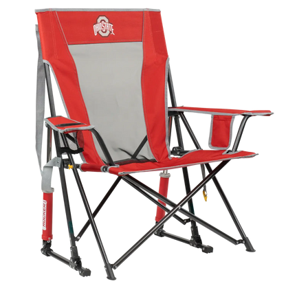 Ergonomic Back-Support College Comfort Pro Rocker - Ohio State Buckeyes - Choice 676 - Grandstand Cushion Seat with Secure Under-Bench Hooks - Default Title