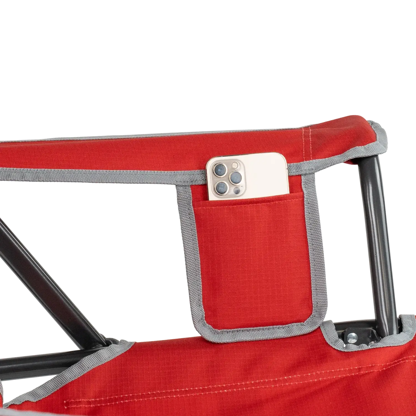 Ergonomic Back-Support College Comfort Pro Rocker - Ohio State Buckeyes - Choice 676 - Grandstand Cushion Seat with Secure Under-Bench Hooks Detail