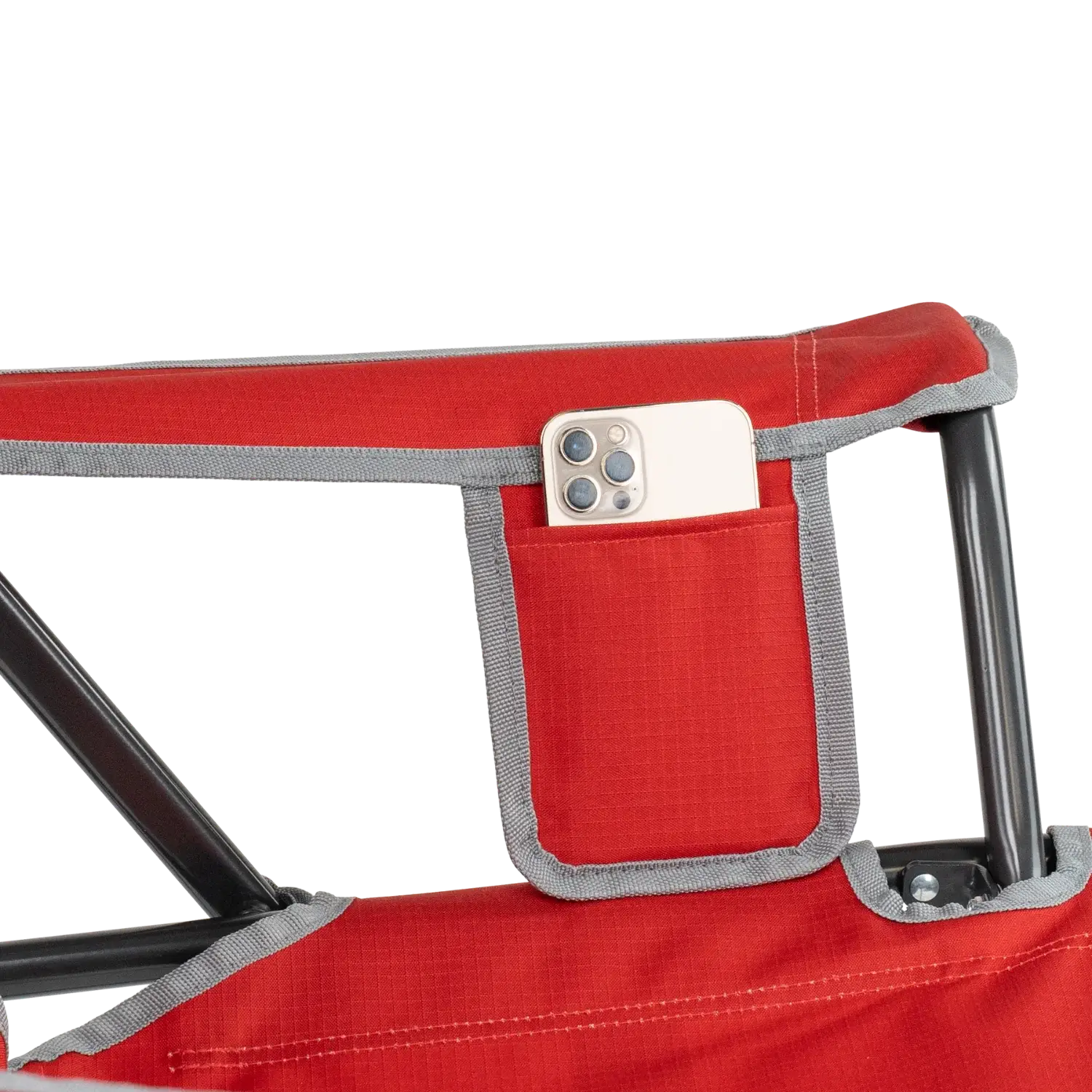 Ergonomic Back-Support College Comfort Pro Rocker - Ohio State Buckeyes - Choice 676 - Grandstand Cushion Seat with Secure Under-Bench Hooks Detail