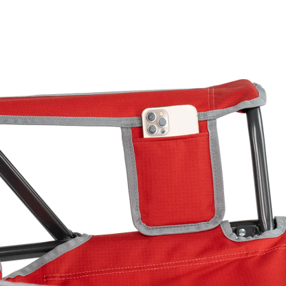 Ergonomic Back-Support College Comfort Pro Rocker - Ohio State Buckeyes - Choice 676 - Grandstand Cushion Seat with Secure Under-Bench Hooks Detail