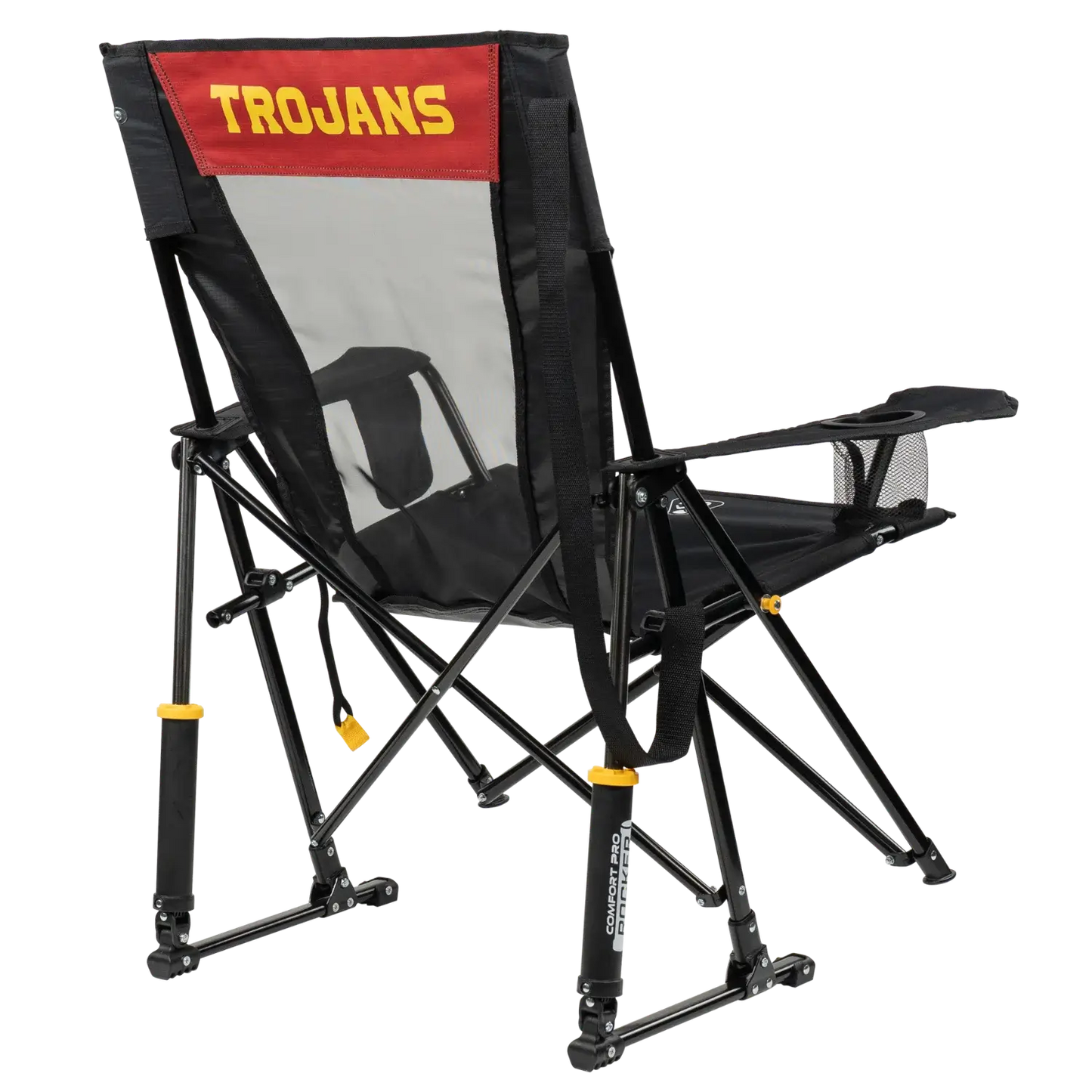 Secure-Hook College Comfort Pro Rocker - USC Trojans - Choice 856 - Grandstand Cushion Seat with Secure Under-Bench Hooks Detail