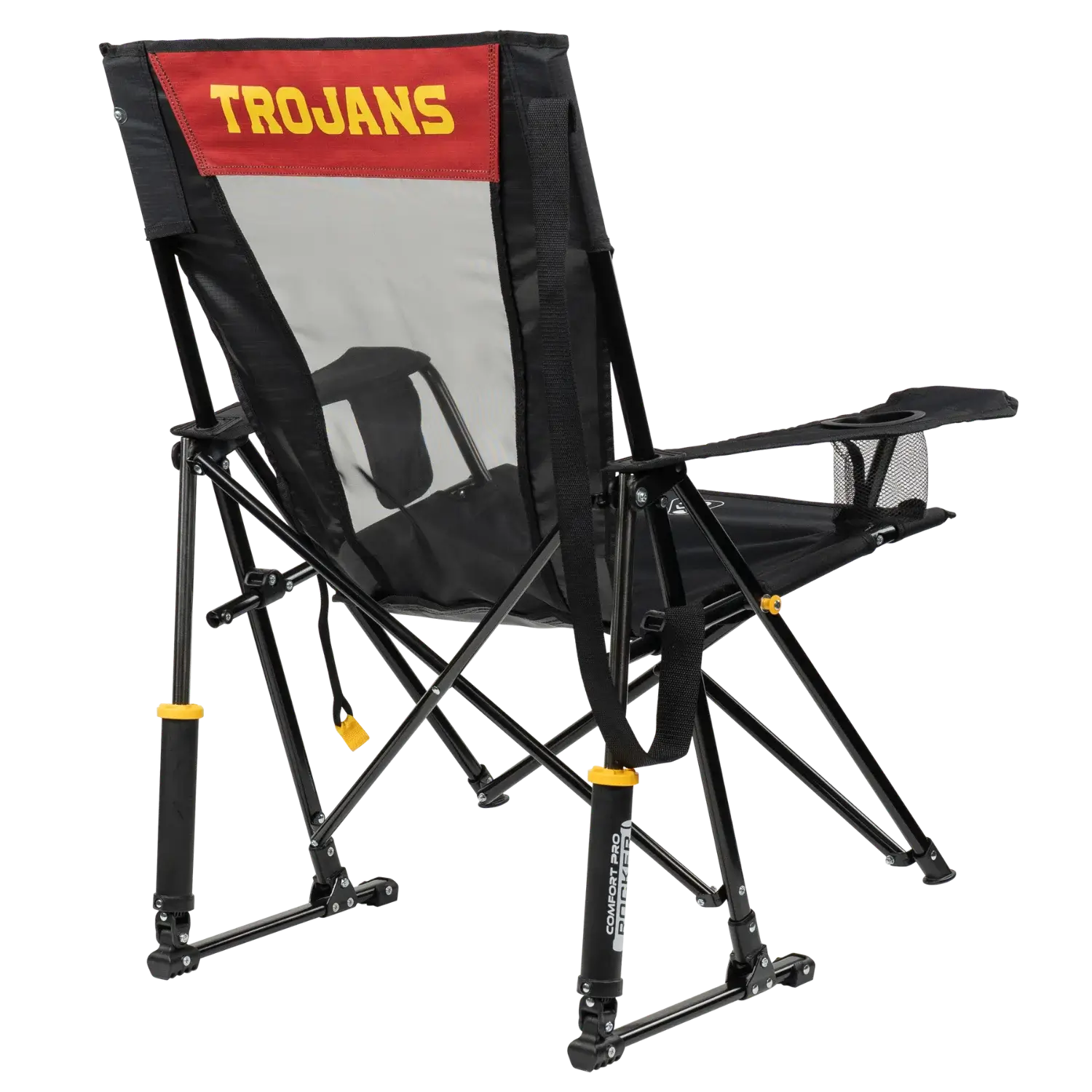 Secure-Hook College Comfort Pro Rocker - USC Trojans - Choice 856 - Grandstand Cushion Seat with Secure Under-Bench Hooks Detail
