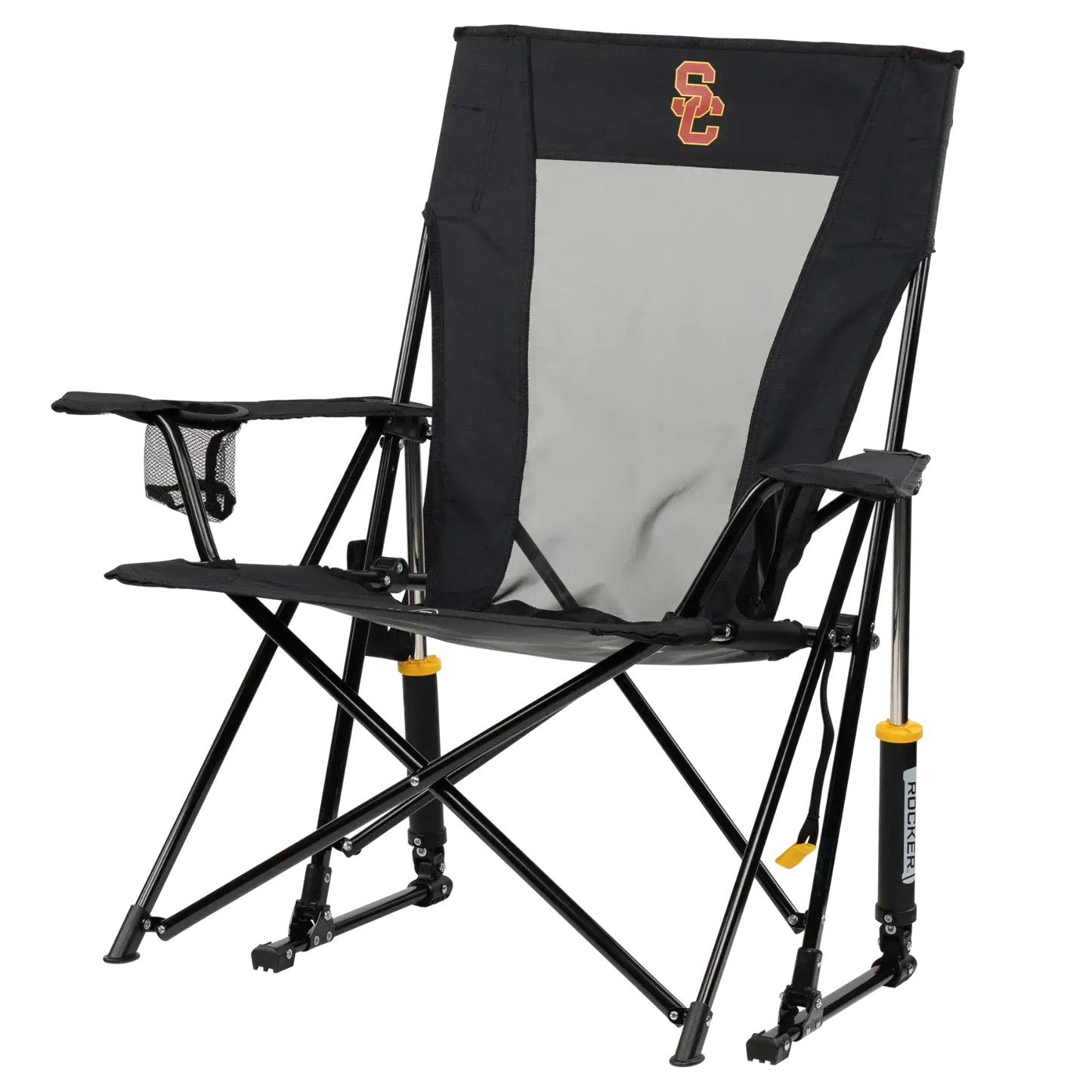 Secure-Hook College Comfort Pro Rocker - USC Trojans - Choice 856 - Grandstand Cushion Seat with Secure Under-Bench Hooks Detail