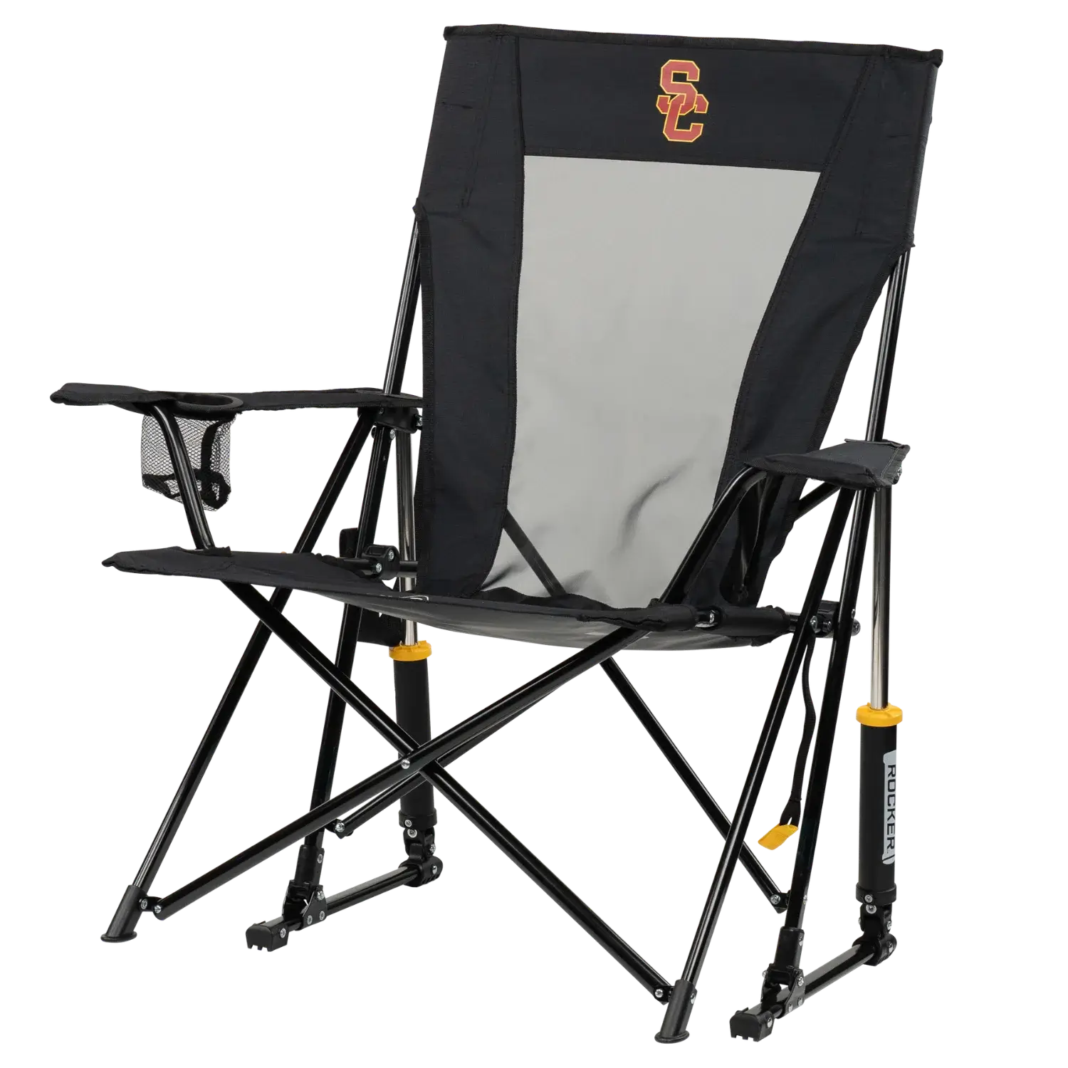 Secure-Hook College Comfort Pro Rocker - USC Trojans - Choice 856 - Grandstand Cushion Seat with Secure Under-Bench Hooks Detail