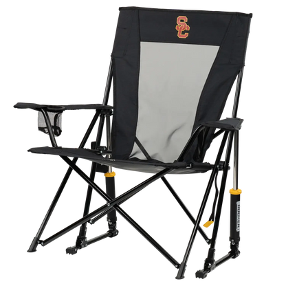 Secure-Hook College Comfort Pro Rocker - USC Trojans - Choice 856 - Grandstand Cushion Seat with Secure Under-Bench Hooks Detail