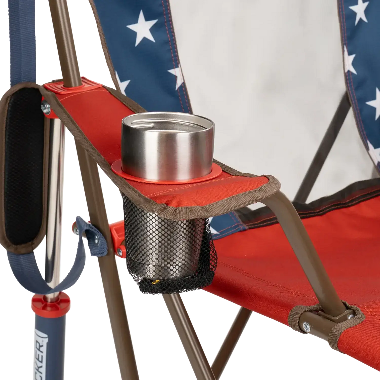 Heavy-Duty Freestyle Comfort Pro Rocker - USA Anniversary Deluxe - Choice 424 - RoadTrip Rocker Smooth Motion Camp Chair Detail