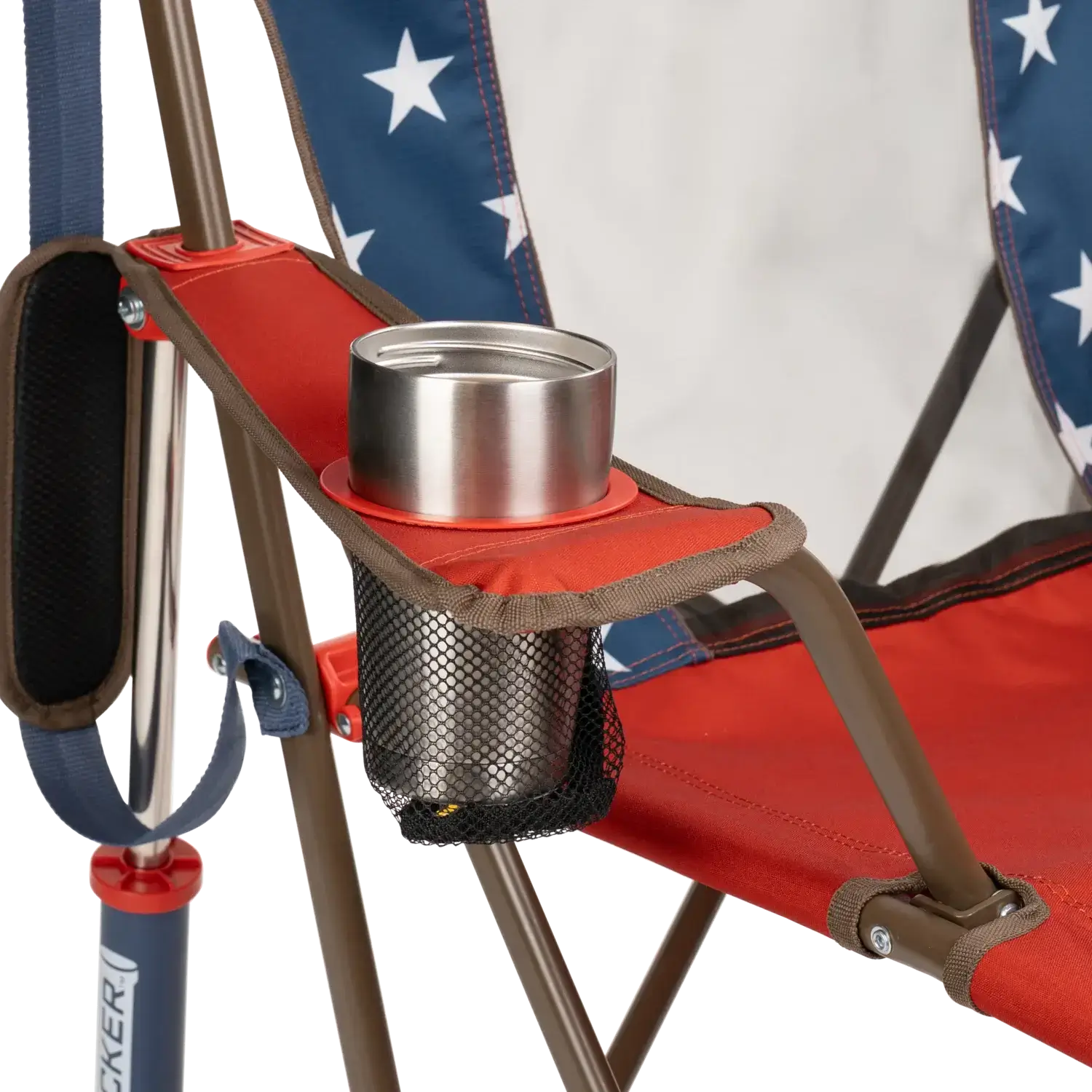 Heavy-Duty Freestyle Comfort Pro Rocker - USA Anniversary Deluxe - Choice 424 - RoadTrip Rocker Smooth Motion Camp Chair Detail