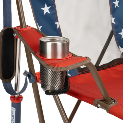 Heavy-Duty Freestyle Comfort Pro Rocker - USA Anniversary Deluxe - Choice 424 - RoadTrip Rocker Smooth Motion Camp Chair Detail