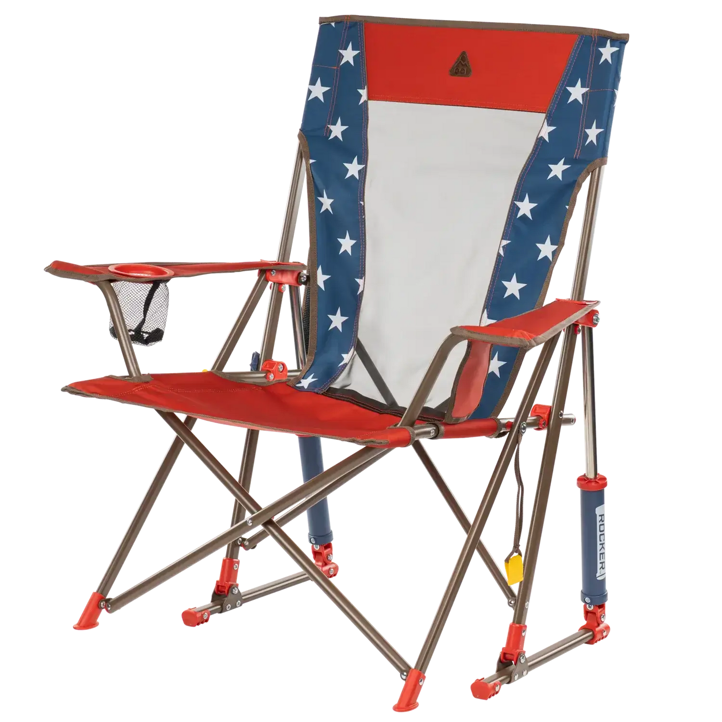Heavy-Duty Freestyle Comfort Pro Rocker - USA Anniversary Deluxe - Choice 424 - RoadTrip Rocker Smooth Motion Camp Chair Detail
