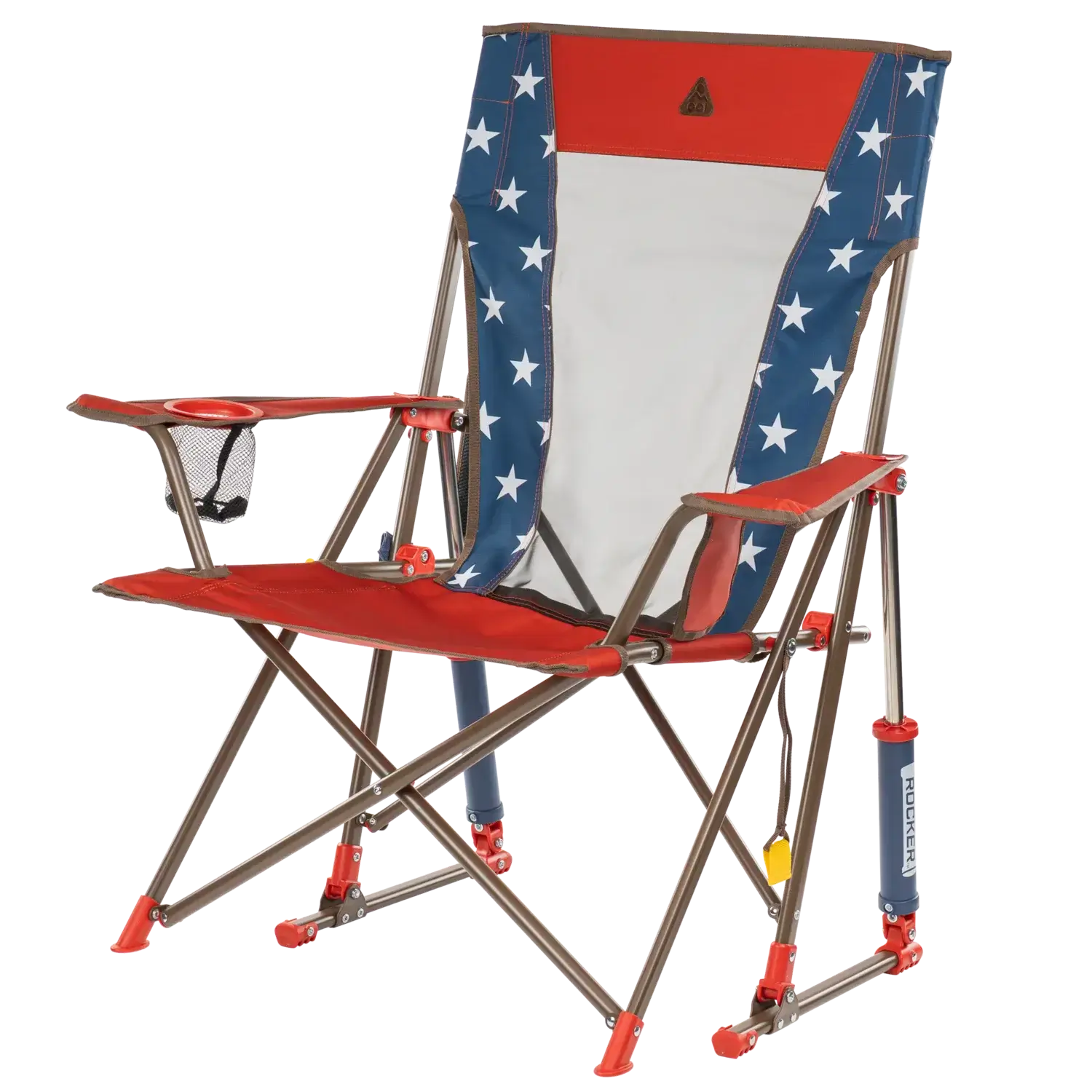 Heavy-Duty Freestyle Comfort Pro Rocker - USA Anniversary Deluxe - Choice 424 - RoadTrip Rocker Smooth Motion Camp Chair Detail