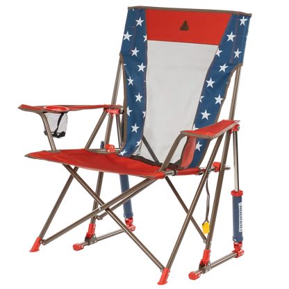 Heavy-Duty Freestyle Comfort Pro Rocker - USA Anniversary Deluxe - Choice 424 - RoadTrip Rocker Smooth Motion Camp Chair Detail