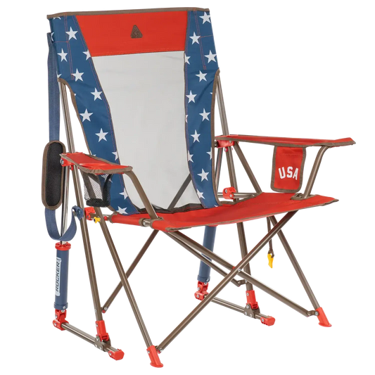Heavy-Duty Freestyle Comfort Pro Rocker - USA Anniversary Deluxe - Choice 424 - RoadTrip Rocker Smooth Motion Camp Chair - Default Title
