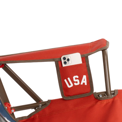 Heavy-Duty Freestyle Comfort Pro Rocker - USA Anniversary Deluxe - Choice 424 - RoadTrip Rocker Smooth Motion Camp Chair Detail
