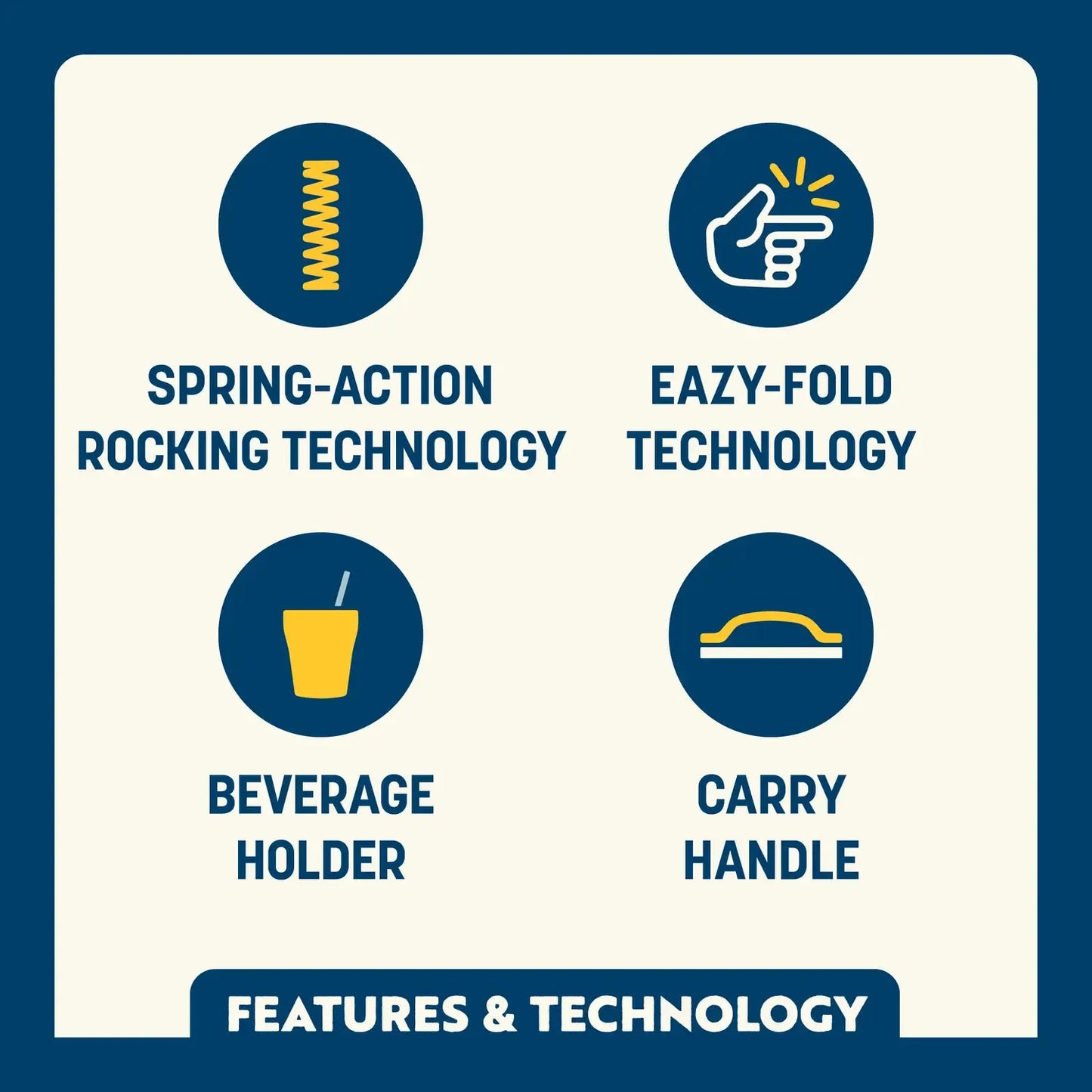 Premium All-Weather Freestyle Rocker - Choice 711 - Patented Spring-Action Rocking Chair for Camping Detail