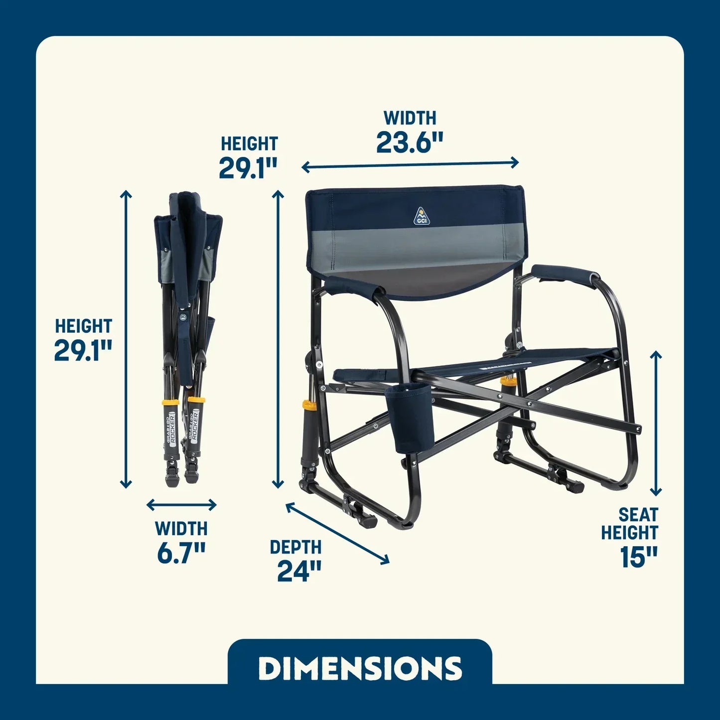 Lightweight Messenger Grab & Go Rocker - Choice 551 - Space-Saving Micro-Folding Chair for Backpacking Detail