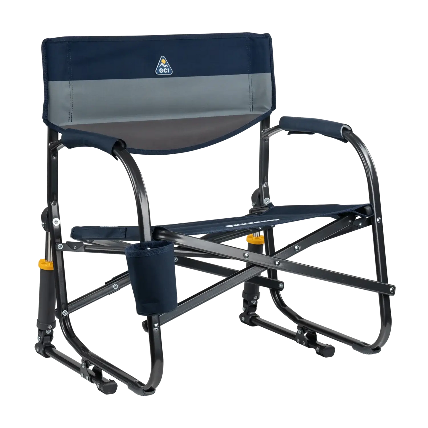 Lightweight Messenger Grab & Go Rocker - Choice 551 - Space-Saving Micro-Folding Chair for Backpacking - Indigo Color Block
