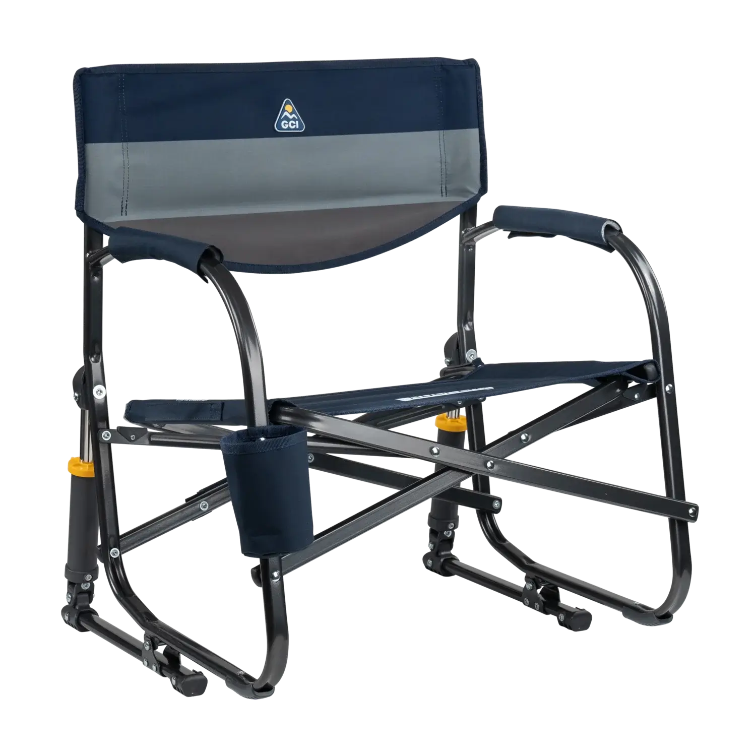 Lightweight Messenger Grab & Go Rocker - Choice 551 - Space-Saving Micro-Folding Chair for Backpacking - Indigo Color Block
