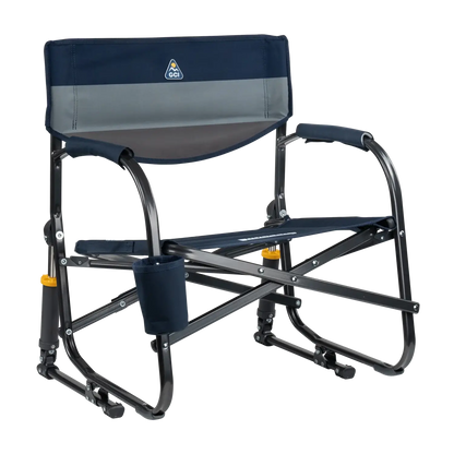 Lightweight Messenger Grab & Go Rocker - Choice 551 - Space-Saving Micro-Folding Chair for Backpacking - Indigo Color Block