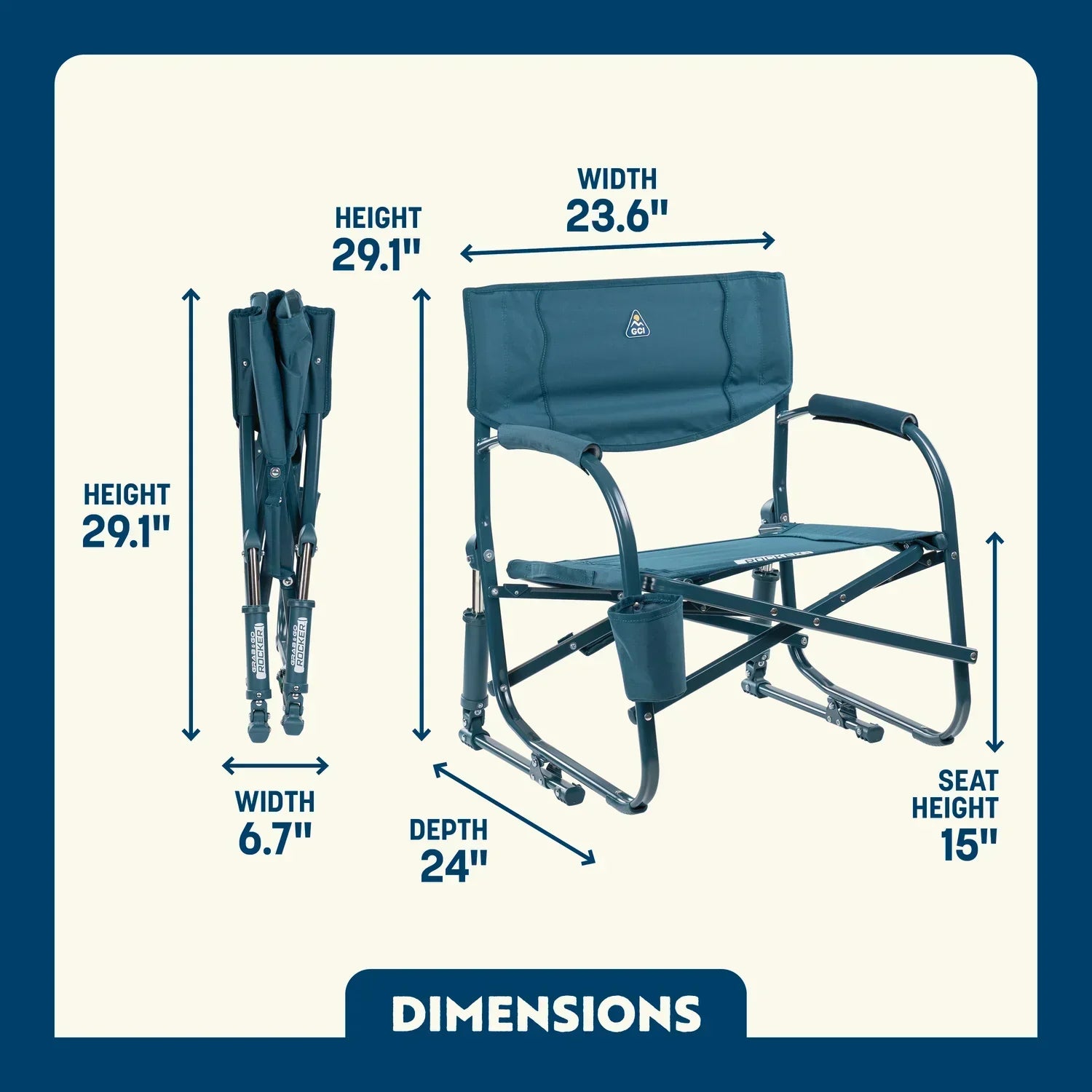 Lightweight Messenger Grab & Go Rocker - Choice 551 - Space-Saving Micro-Folding Chair for Backpacking Detail