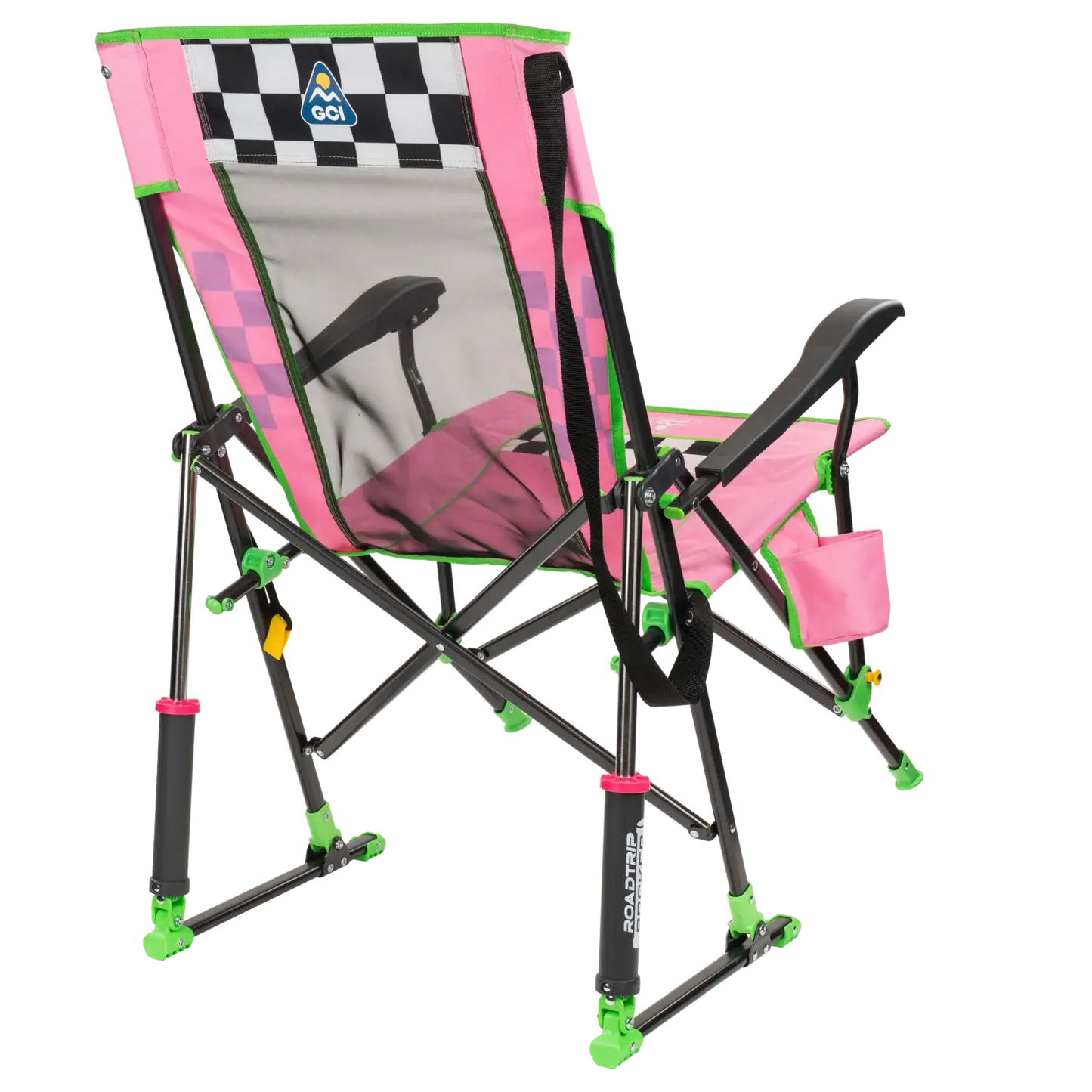 Heavy-Duty Freestyle RoadTrip Rocker - NASCAR For Her - Choice 560 - Heavy-Duty Kickback Rocker with Beverage Holder Detail