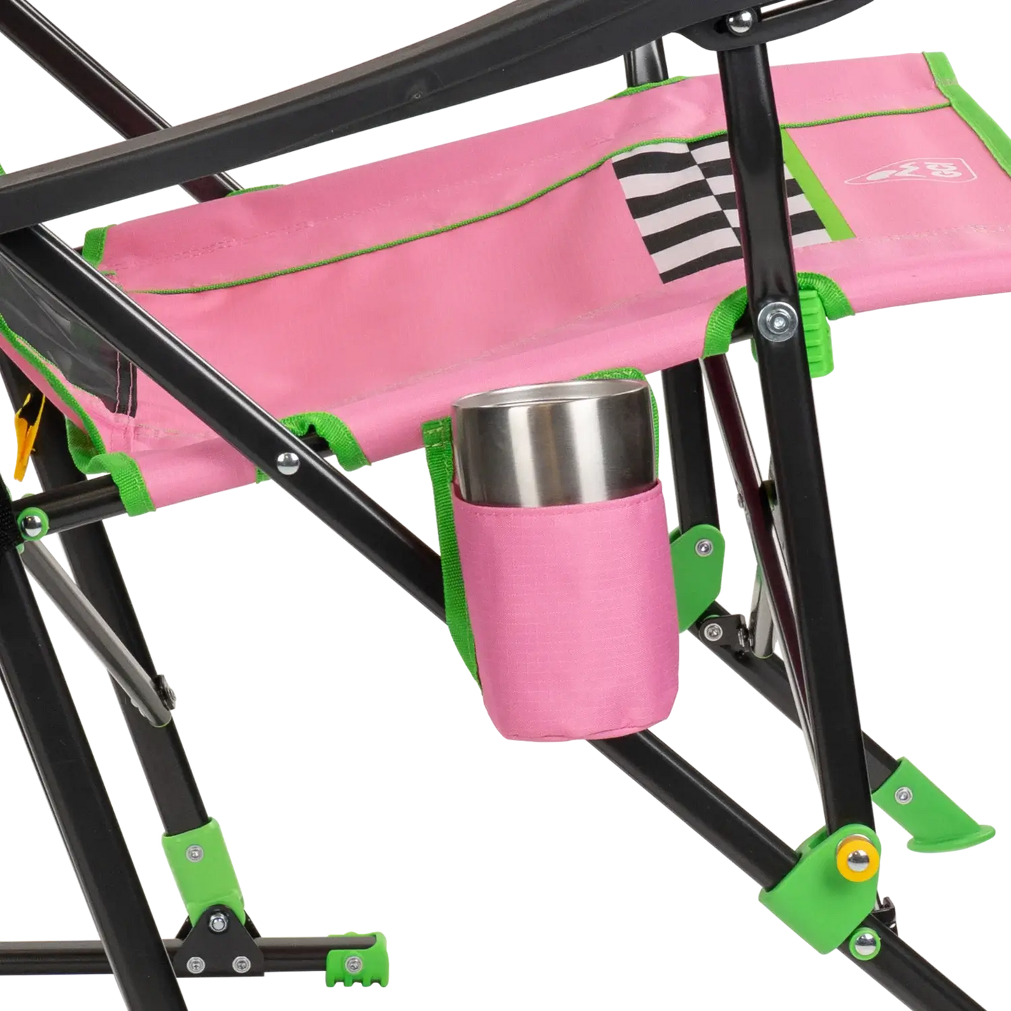Heavy-Duty Freestyle RoadTrip Rocker - NASCAR For Her - Choice 560 - Heavy-Duty Kickback Rocker with Beverage Holder Detail