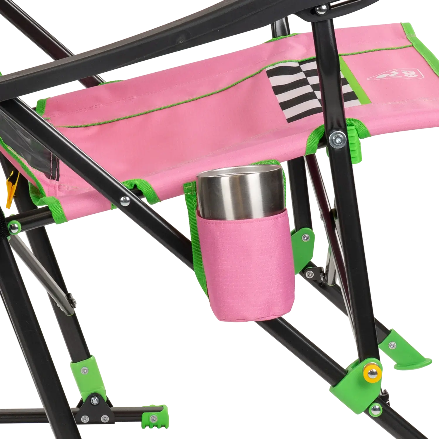 Heavy-Duty Freestyle RoadTrip Rocker - NASCAR For Her - Choice 560 - Heavy-Duty Kickback Rocker with Beverage Holder Detail