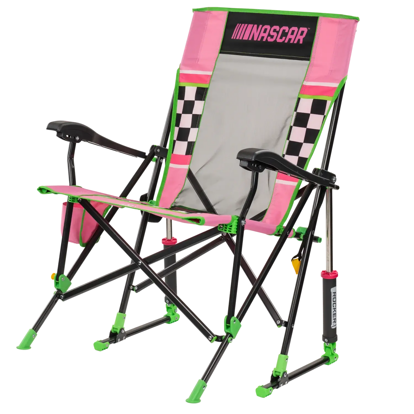 Heavy-Duty Freestyle RoadTrip Rocker - NASCAR For Her - Choice 560 - Heavy-Duty Kickback Rocker with Beverage Holder Detail